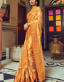 Scintilla Orange Soft Banarasi Silk Saree With Excellent Blouse Piece