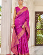 Captivating Purple Kanjivaram Silk Saree With Magnetic Blouse Piece