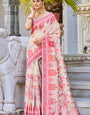 Gorgeous Beige Pashmina saree With Eclat Blouse Piece