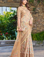 Classy Beige Pashmina saree With Inimitable Blouse Piece