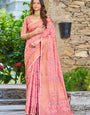 Amazing Pink Pashmina saree With Seraphic Blouse Piece