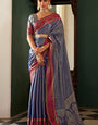 Adoring Blue Kanjivaram Silk Saree With Tremendous Blouse Piece