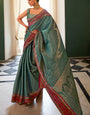 A glam Rama Kanjivaram Silk Saree With Improbable Blouse Piece