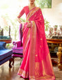 Sempiternal Dark Pink Kanjivaram Silk Saree With Enticing Blouse Piece