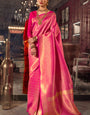 Demanding Pink Kanjivaram Silk Saree With Propinquity Blouse Piece