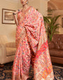 Beautiful Baby Pink Pashmina saree With Panoply Blouse Piece