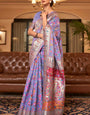 Stunning Lavender Pashmina saree With Rhapsody Blouse Piece