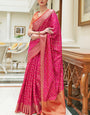 Luxuriant Dark Pink Soft Patola Silk Saree with Preferable Blouse Piece