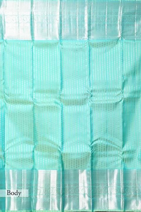 Engrossing Firozi Soft Silk Saree With Incomparable Blouse Piece