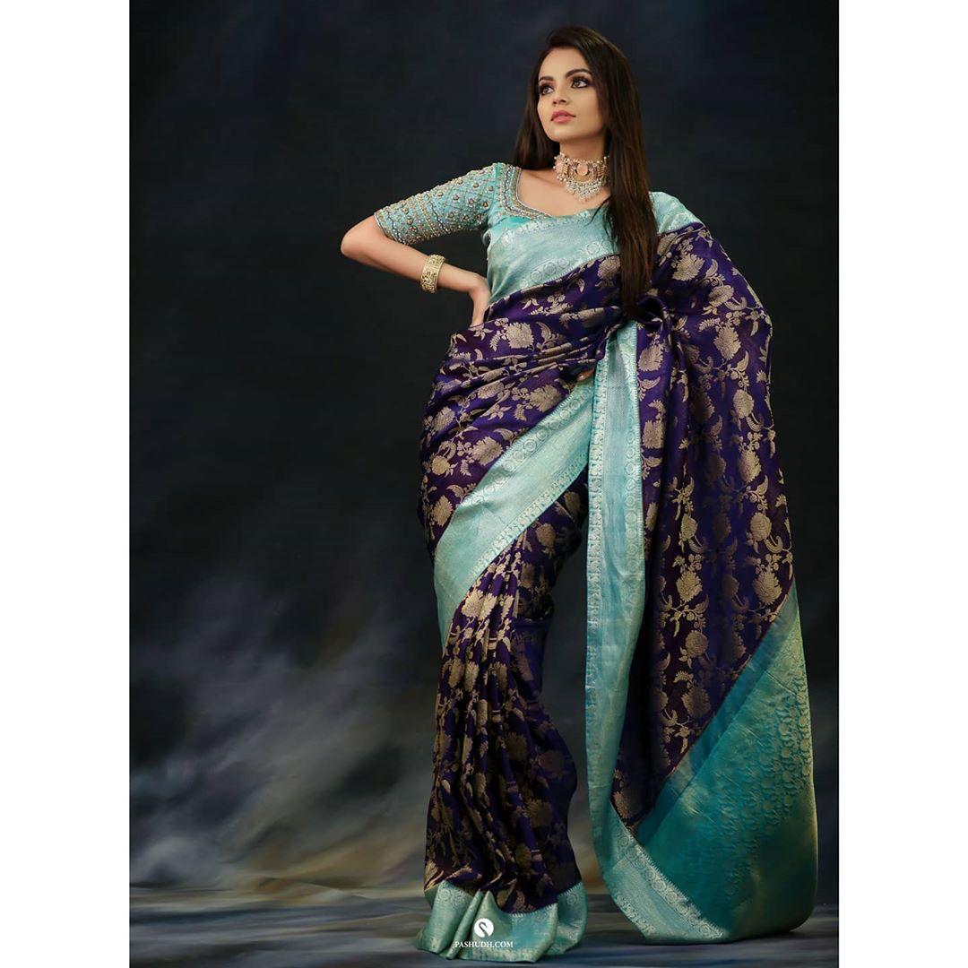 Unique Blue Soft Silk Saree With Prodigal Blouse Piece