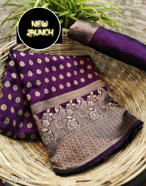 Scrupulous Purple Soft Banarasi Silk Saree With Prettiest Blouse Piece