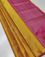 Super extravagant Mustard Soft Silk Saree With Dissemble Blouse Piece