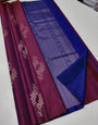 Stunner Wine Soft Silk Saree With Cynosure Blouse Piece