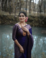 Profuse Navy Blue Soft Silk Saree With Preferable Blouse Piece