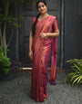 Gorgeous Dark Pink Soft Silk Saree With Appealing Blouse Piece