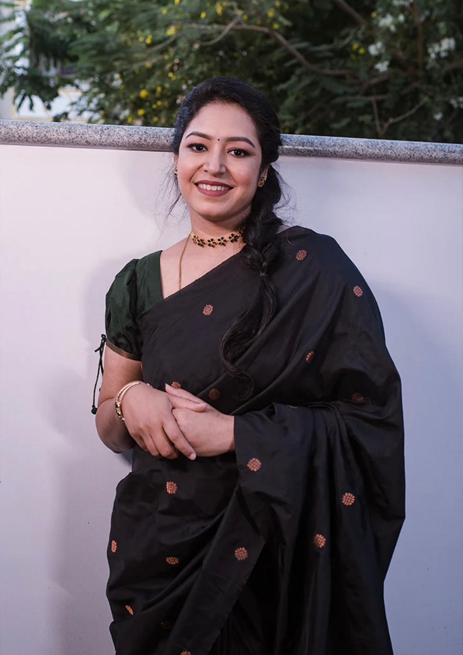 Sophisticated Black Soft Silk Saree With Confounding Blouse Piece