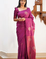 Vivacious Purple Soft Silk Saree With Sumptuous Blouse Piece