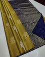 Incredible Mustard Soft Silk Saree With Propinquity Blouse Piece