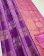 Serendipity Purple Soft Silk Saree With Imbrication Blouse Piece