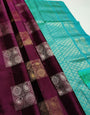 Seraglio Wine Soft Silk Saree With Gossamer Blouse Piece