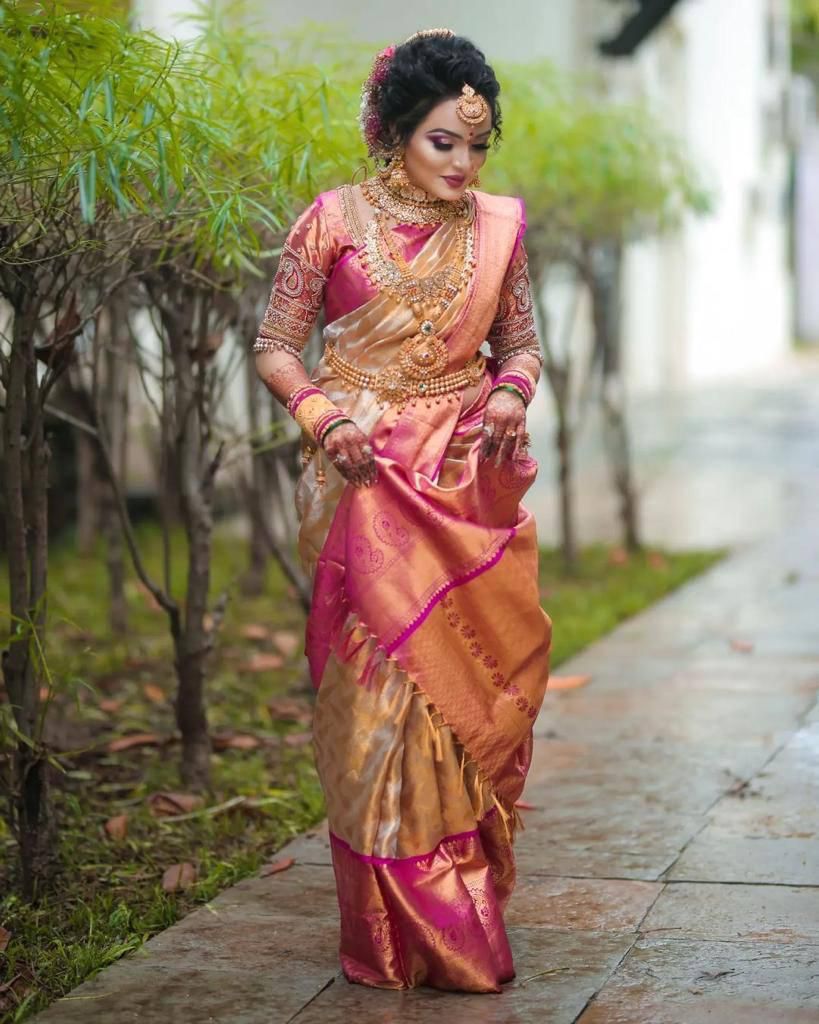 Sophisticated Beige Soft Silk Saree With Angelic Blouse Piece