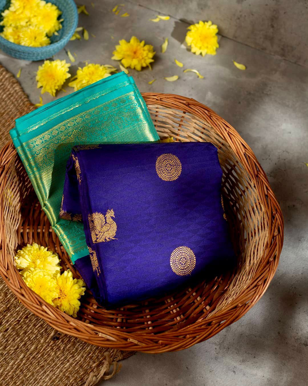 Ethereal Blue Soft Silk Saree With Panache Blouse Piece