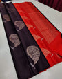 Mesmeric Wine Soft Silk Saree With Fragrant Blouse Piece