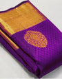 Supernal Purple Soft Silk Saree With Quixotic Blouse Piece