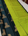 Gossamer Dark Green Soft Silk Saree With Rhapsody Blouse Piece