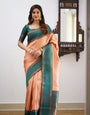 Desultory Peach Soft Silk Saree With Confounding Blouse Piece
