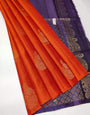 Inspiring Orange Soft Silk Saree With Amiable Blouse Piece