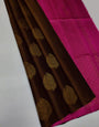 Pretty Brown Soft Silk Saree With Unequalled Blouse Piece