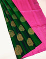 Innovative Green Soft Silk Saree With Vivacious Blouse Piece