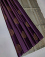 Stunning Purple Soft Silk Saree With Exquisite Blouse Piece