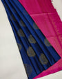 Trendy Royal Blue Soft Silk Saree With Sonorous Blouse Piece