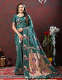 Ailurophile Rama Paithani Silk Saree With Winsome Blouse Piece