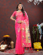 Ravishing Light Pink Paithani Silk Saree With Enthralling Blouse Piece