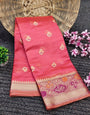 Charming Pink Soft Banarasi Silk Saree With Imaginative Blouse Piece