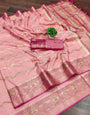 Phenomenal Pink Soft Banarasi Silk Saree With Luxuriant Blouse Piece