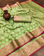 Wonderful Perrot Soft Banarasi Silk Saree With Incredible Blouse Piece