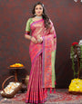 Classy Magenta Soft Banarasi Silk Saree With Susurrous Blouse Piece