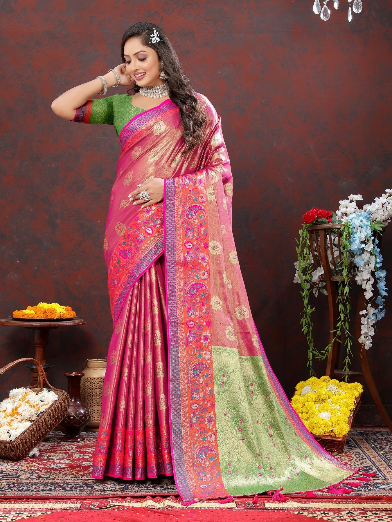 Classy Magenta Soft Banarasi Silk Saree With Susurrous Blouse Piece