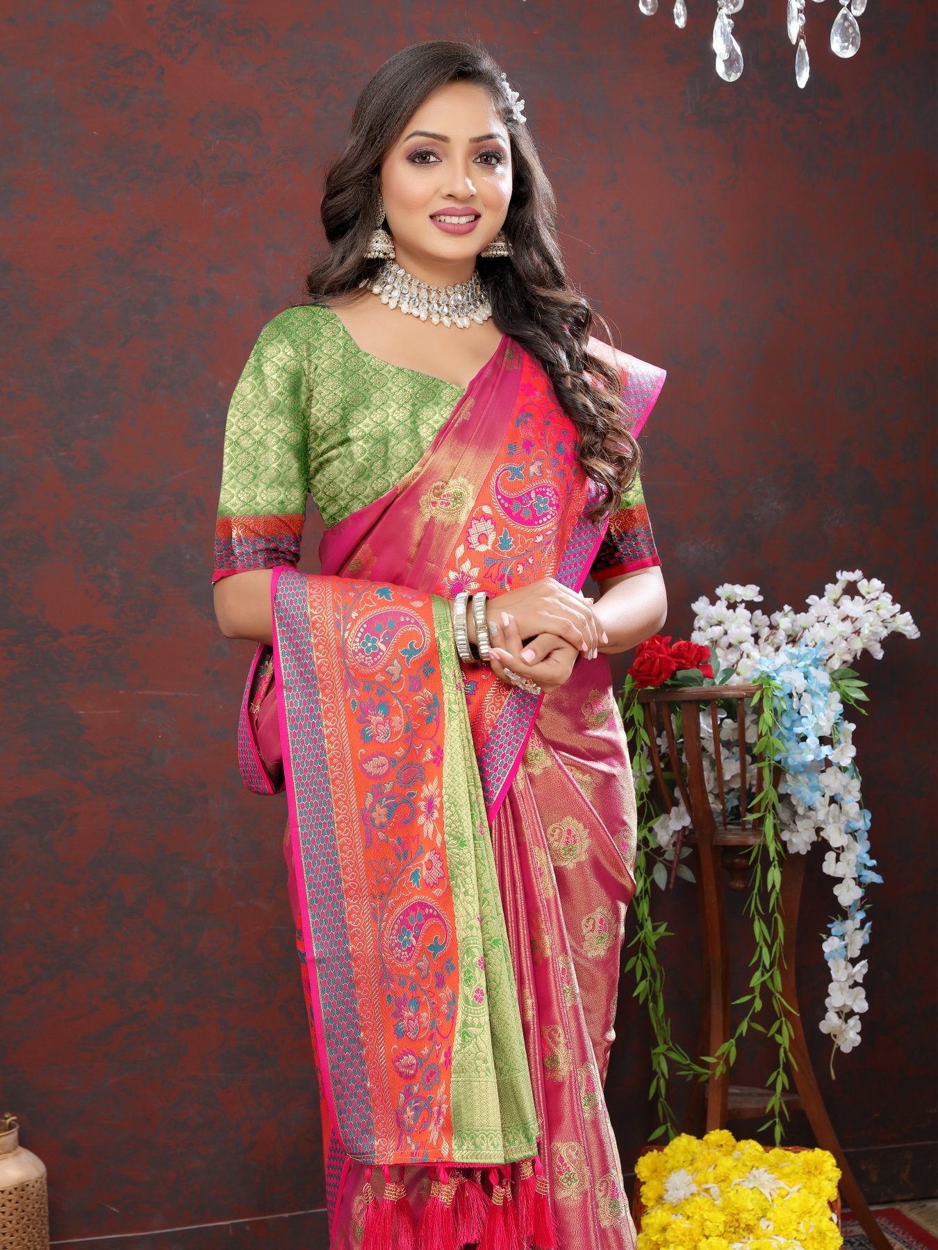 Classy Magenta Soft Banarasi Silk Saree With Susurrous Blouse Piece