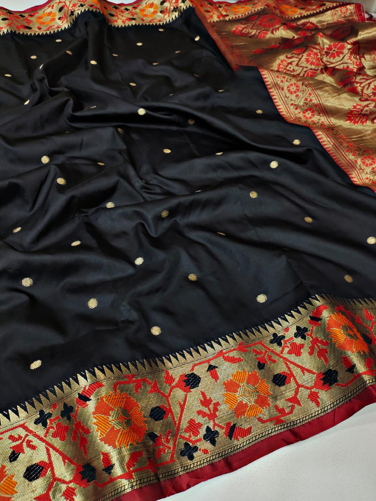 Marvellous Black Soft Banarasi Silk Saree With Scintilla Blouse Piece