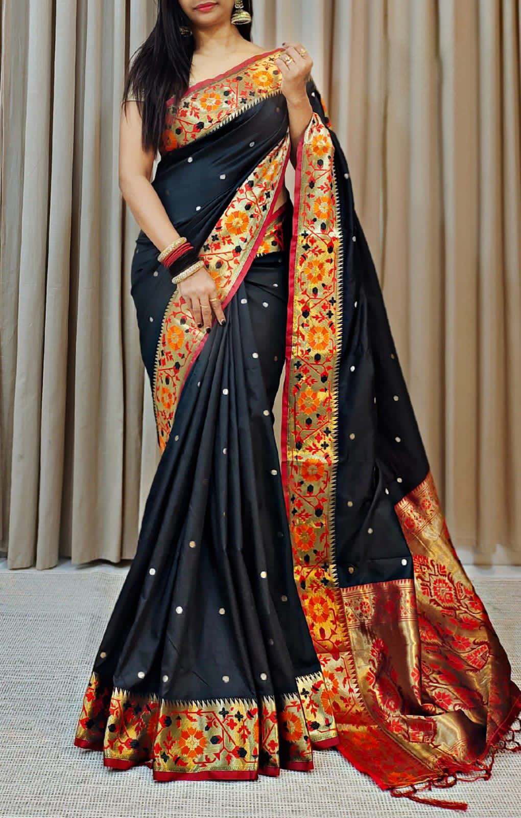 Marvellous Black Soft Banarasi Silk Saree With Scintilla Blouse Piece