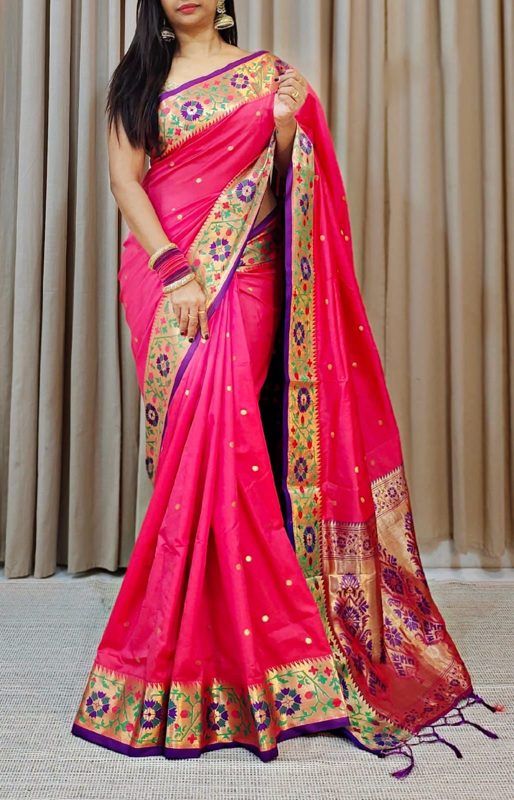 Evanescent Dark Pink Soft Banarasi Silk Saree With Prettiest Blouse Piece