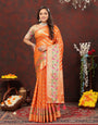 Tantalizing Orange Soft Banarasi Silk Saree With Lassitude Blouse Piece