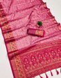 Dulcet Pink Soft Banarasi Silk Saree With Forbearance Blouse Piece