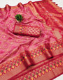 Effervescent Dark Pink Soft Banarasi Silk Saree With Preferable Blouse Piece