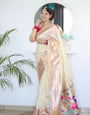 Breathtaking Beige Paithani Silk Saree With Susurrous Blouse Piece